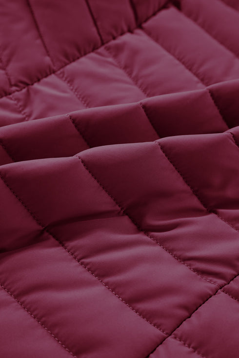 Plush Collared Quilted Zipped Puffer Vest
